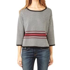 RAG & BONE 'Dawn' Merino Wool Sweater $330 X-Small High Low Loose Fit Stripes